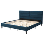 CorLiving Bellevue Dark Grey Upholstered Panel Bed, King