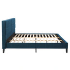 CorLiving Bellevue Dark Grey Upholstered Panel Bed, King