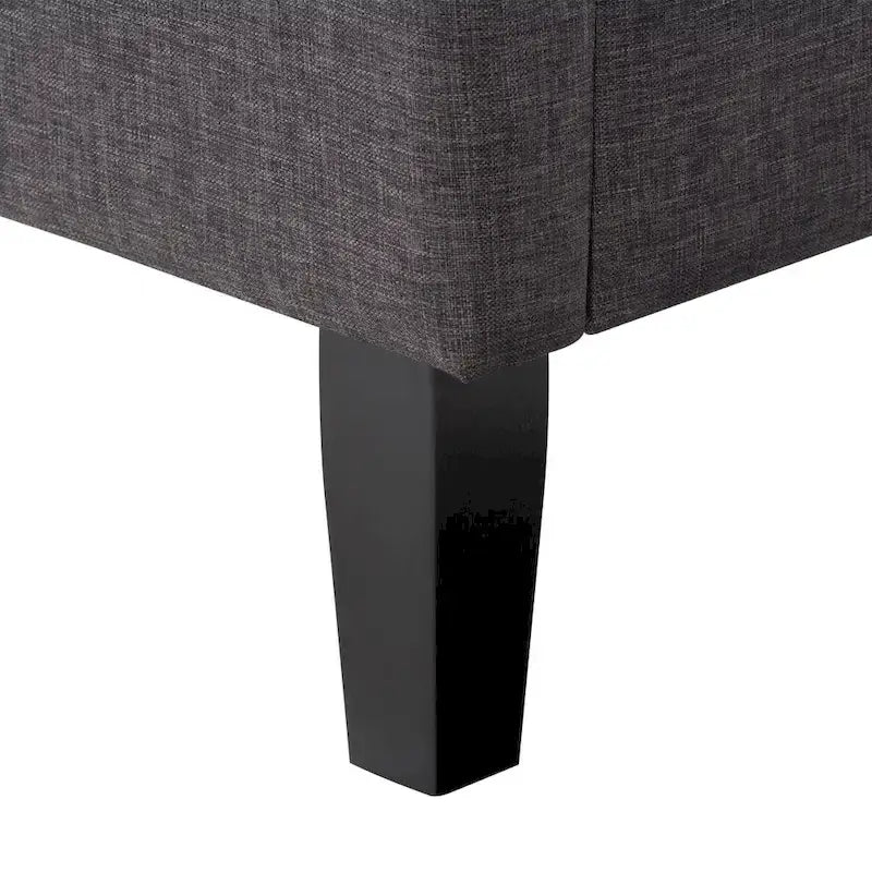 CorLiving Bellevue Dark Grey Upholstered Panel Bed, King