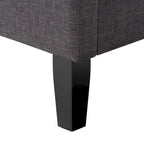 CorLiving Bellevue Dark Grey Upholstered Panel Bed, King