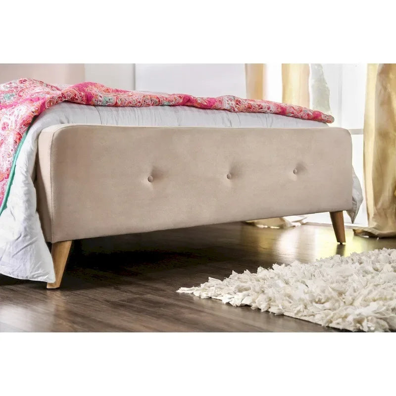 Furniture of America Celene Mid-century Modern Queen Fabric Platform Bed