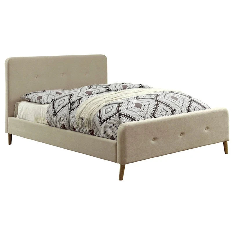 Furniture of America Celene Mid-century Modern Queen Fabric Platform Bed