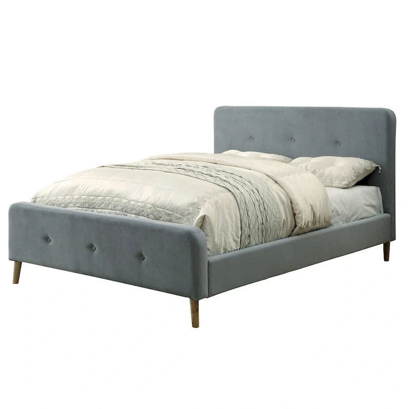 Furniture of America Celene Mid-century Modern Queen Fabric Platform Bed