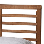 Lucine Mid-Century Modern Ash Walnut Finished Wood Platform Bed