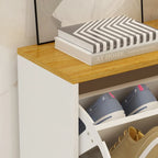 24-Pair Shoe Storage Cabinet with 3 Flip Drawers White by Kerrogee