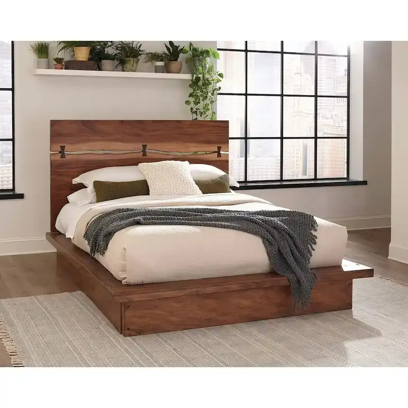 Ensemble de chambre à coucher 6 pièces Capistrano Noyer Fumée avec plateforme