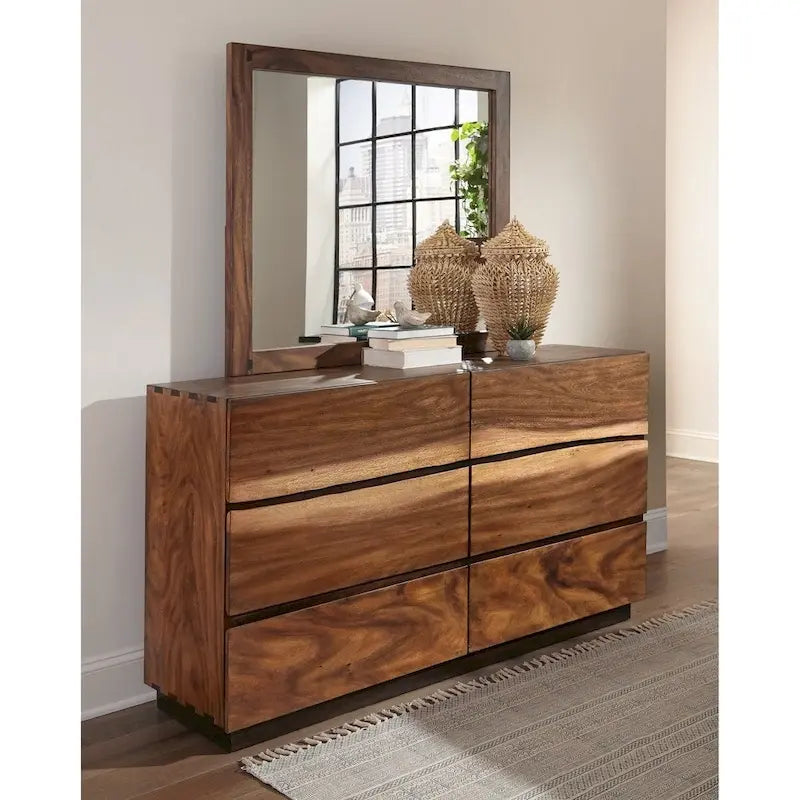 Ensemble de chambre à coucher 6 pièces Capistrano Noyer Fumée avec plateforme
