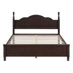 VIENO HOME Cadre de lit plateforme rétro en bois Queen/Grand Lit avec support à lattes en bois, pas besoin de sommier tapissier
