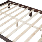 VIENO HOME Cadre de lit plateforme rétro en bois Queen/Grand Lit avec support à lattes en bois, pas besoin de sommier tapissier