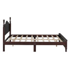 VIENO HOME Cadre de lit plateforme rétro en bois Queen/Grand Lit avec support à lattes en bois, pas besoin de sommier tapissier