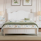 VIENO HOME Cadre de lit plateforme rétro en bois Queen/Grand Lit avec support à lattes en bois, pas besoin de sommier tapissier