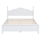 VIENO HOME Cadre de lit plateforme rétro en bois Queen/Grand Lit avec support à lattes en bois, pas besoin de sommier tapissier
