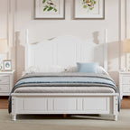 VIENO HOME Cadre de lit plateforme rétro en bois Queen/Grand Lit avec support à lattes en bois, pas besoin de sommier tapissier
