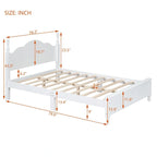 VIENO HOME Cadre de lit plateforme rétro en bois Queen/Grand Lit avec support à lattes en bois, pas besoin de sommier tapissier