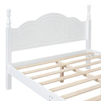 VIENO HOME Cadre de lit plateforme rétro en bois Queen/Grand Lit avec support à lattes en bois, pas besoin de sommier tapissier