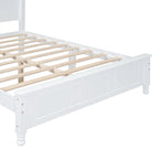 VIENO HOME Cadre de lit plateforme rétro en bois Queen/Grand Lit avec support à lattes en bois, pas besoin de sommier tapissier