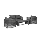 WestinTrends 4-Piece Wicker Outdoor Patio Conversation Set with Coffee Table, Gray/Gray