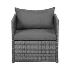 WestinTrends Ensemble de conversation d'extérieur 4 pièces en osier avec table basse, gris/gris