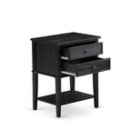 2-Piece King Bedroom set with Bed and Wire Brushed Black End Table - Dark Brown Pu leather and Black Legs (Bed Size Option)