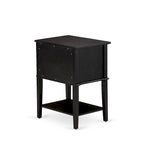 2-Piece King Bedroom set with Bed and Wire Brushed Black End Table - Dark Brown Pu leather and Black Legs (Bed Size Option)