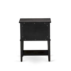 2-Piece King Bedroom set with Bed and Wire Brushed Black End Table - Dark Brown Pu leather and Black Legs (Bed Size Option)