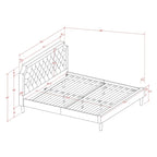 2-Piece King Bedroom set with Bed and Wire Brushed Black End Table - Dark Brown Pu leather and Black Legs (Bed Size Option)