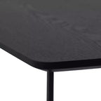 LeisureMod Elmwood 47 Rectangular Modern Wood Coffee Table  Metal Legs, Brown Finish, Accent Table for Living Room, Lounge & Contemporary Spaces