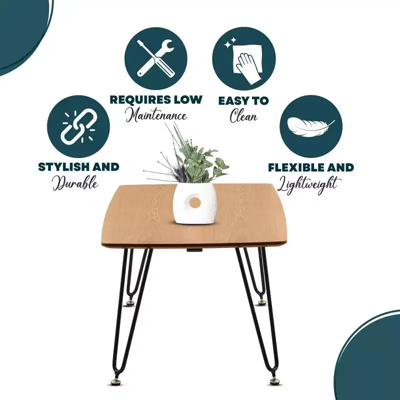 LeisureMod Elmwood 47 Rectangular Modern Wood Coffee Table  Metal Legs, Brown Finish, Accent Table for Living Room, Lounge & Contemporary Spaces