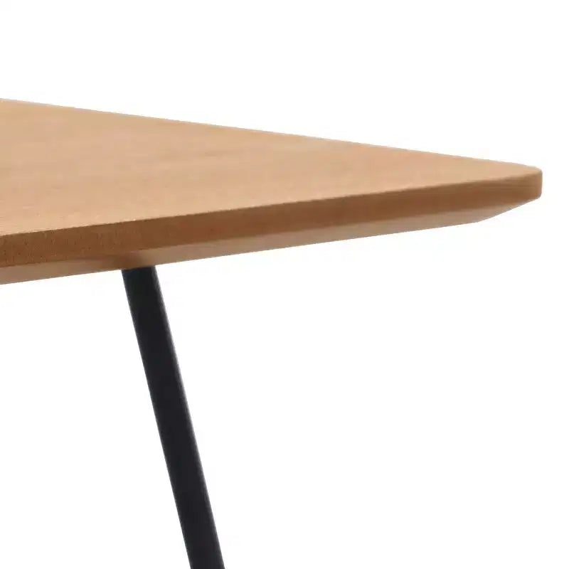 LeisureMod Elmwood 47 Rectangular Modern Wood Coffee Table  Metal Legs, Brown Finish, Accent Table for Living Room, Lounge & Contemporary Spaces