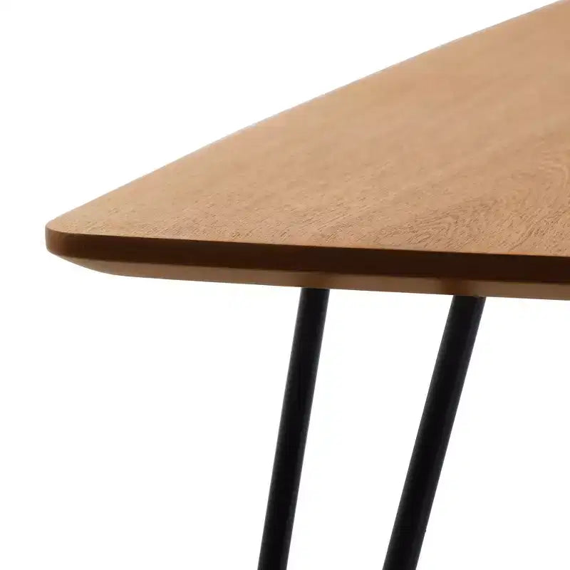 LeisureMod Elmwood 47 Rectangular Modern Wood Coffee Table  Metal Legs, Brown Finish, Accent Table for Living Room, Lounge & Contemporary Spaces