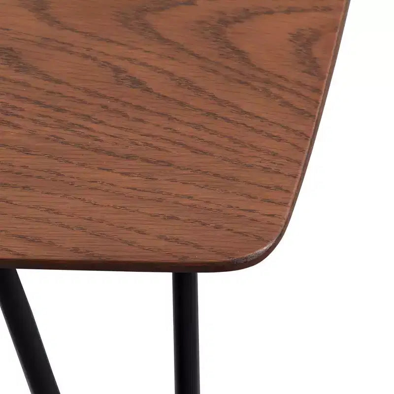 LeisureMod Elmwood 47 Rectangular Modern Wood Coffee Table  Metal Legs, Brown Finish, Accent Table for Living Room, Lounge & Contemporary Spaces