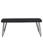 LeisureMod Elmwood 47 Rectangular Modern Wood Coffee Table  Metal Legs, Brown Finish, Accent Table for Living Room, Lounge & Contemporary Spaces