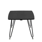 LeisureMod Elmwood 47 Rectangular Modern Wood Coffee Table  Metal Legs, Brown Finish, Accent Table for Living Room, Lounge & Contemporary Spaces