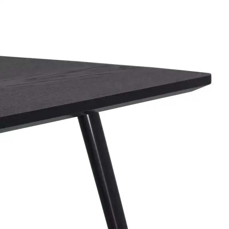LeisureMod Elmwood 47 Rectangular Modern Wood Coffee Table  Metal Legs, Brown Finish, Accent Table for Living Room, Lounge & Contemporary Spaces