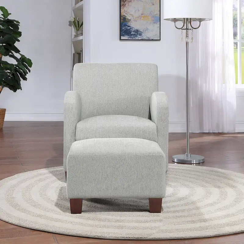 Aiden Chair & Ottoman with Espresso Legs