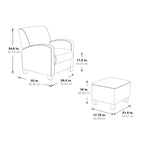 Aiden Chair & Ottoman with Espresso Legs