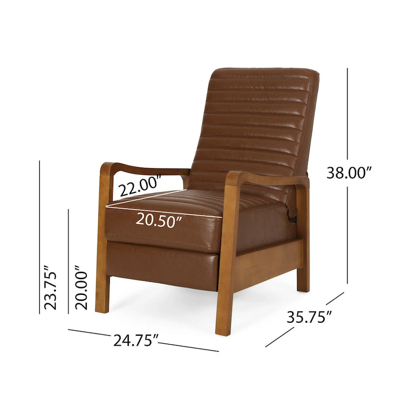 Munro Channel Stitch Pushback Recliner by Christopher Knight Home