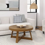 Table basse ronde classique en bois et poutre - 36