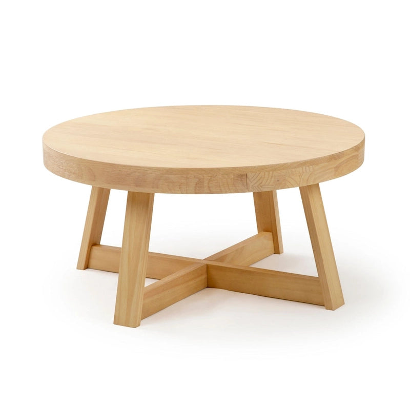 Table basse ronde classique en bois et poutre - 36