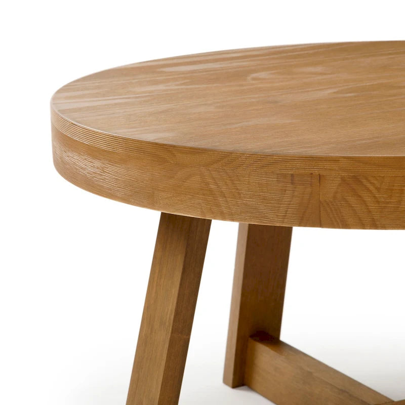 Table basse ronde classique en bois et poutre - 36