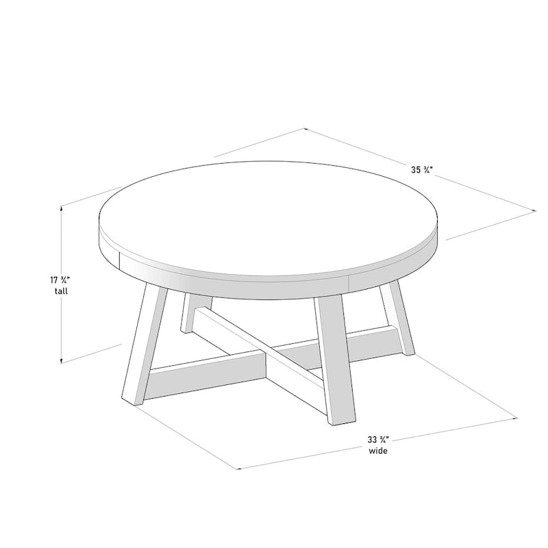 Table basse ronde classique en bois et poutre - 36