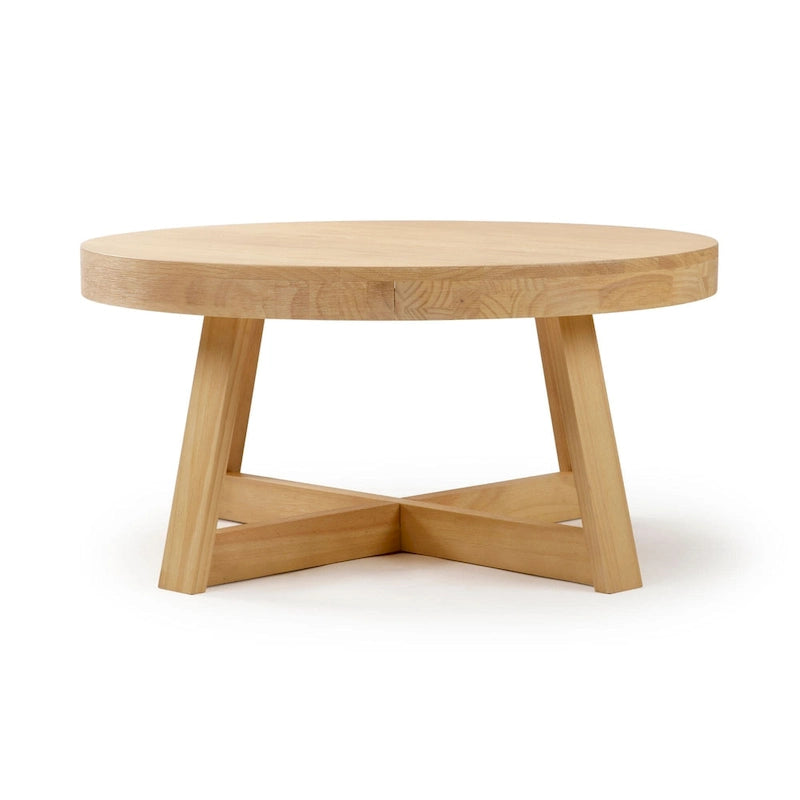 Table basse ronde classique en bois et poutre - 36