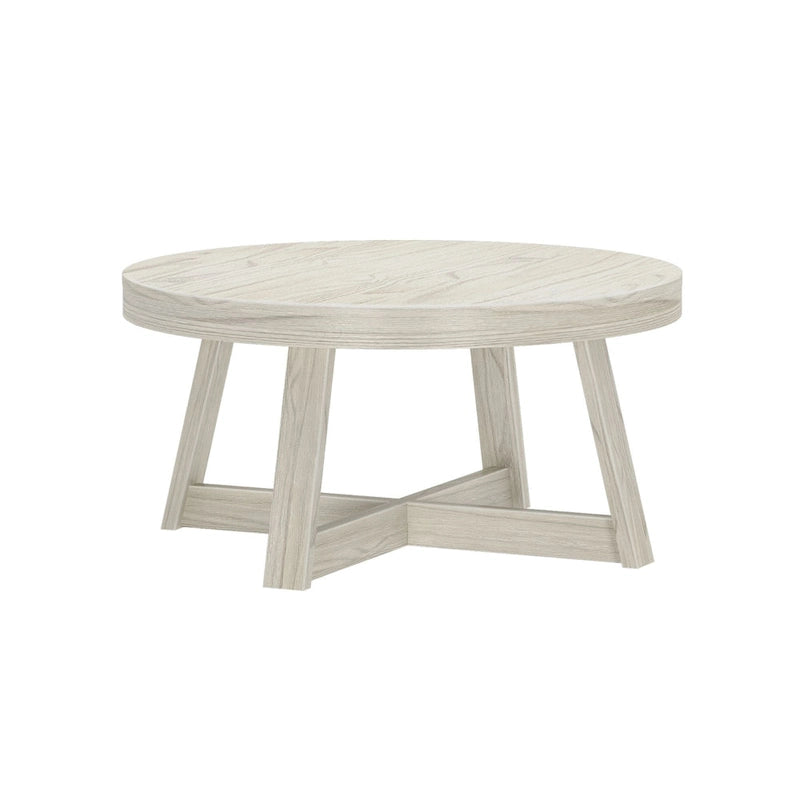 Table basse ronde classique en bois et poutre - 36