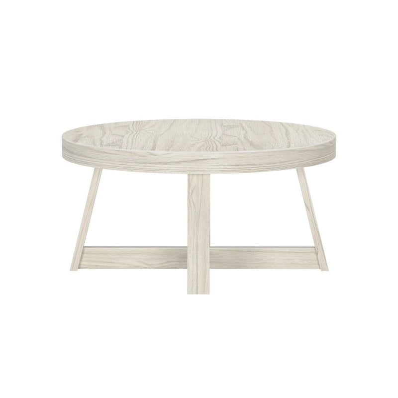 Table basse ronde classique en bois et poutre - 36