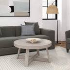 Table basse ronde classique en bois et poutre - 36