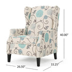 Wescott Wingback Pushback Recliner by Christopher Knight Home