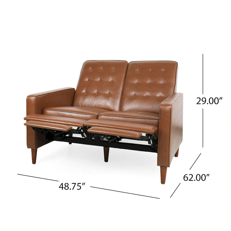 Denison Upholstered Loveseat Pushback Recliner by Christopher Knight Home