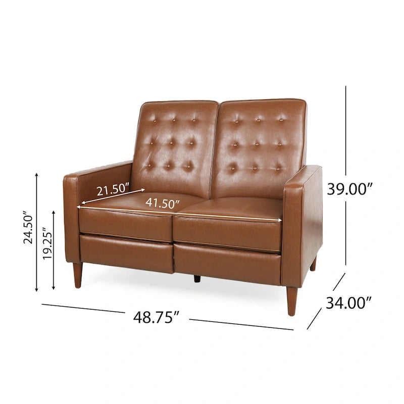 Denison Upholstered Loveseat Pushback Recliner by Christopher Knight Home