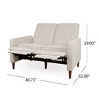 Denison Upholstered Loveseat Pushback Recliner by Christopher Knight Home