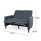 Denison Upholstered Loveseat Pushback Recliner by Christopher Knight Home